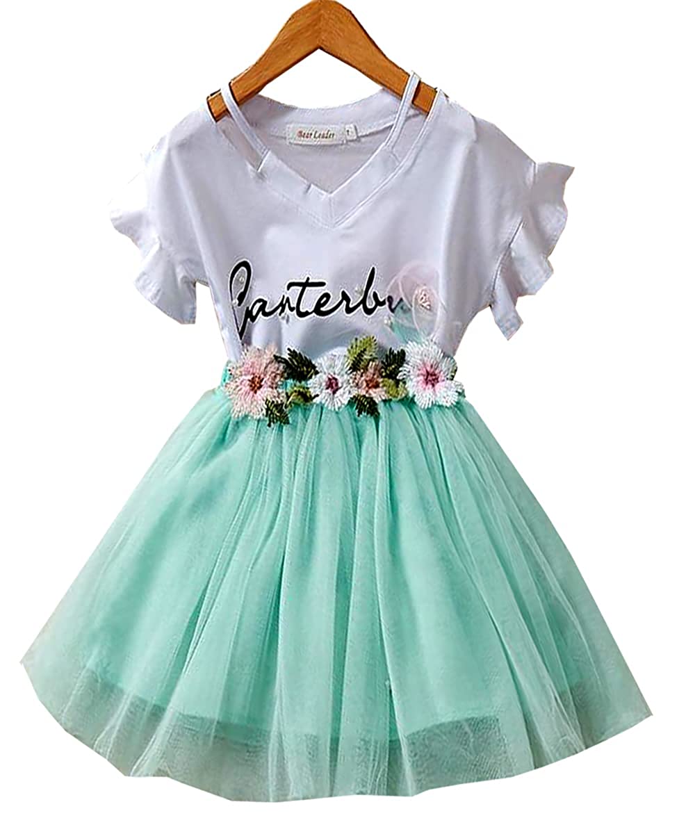 Girls Designer Clothing Set Of T-Shirt & Skirt SELLERS STORE Girls Designer Clothing Set Of T-Shirt & Skirt