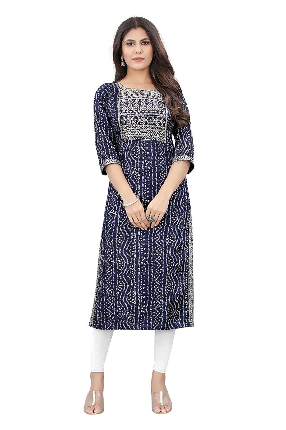 Bandhani Kurtis for Women With Embroidery