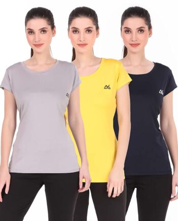 Lycra Tops for Gym. Combo Pack of 3 T-Shirts