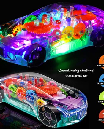 Transparent car 3D Concept Super Car Toy for Kids with 360 Degree Rotation
