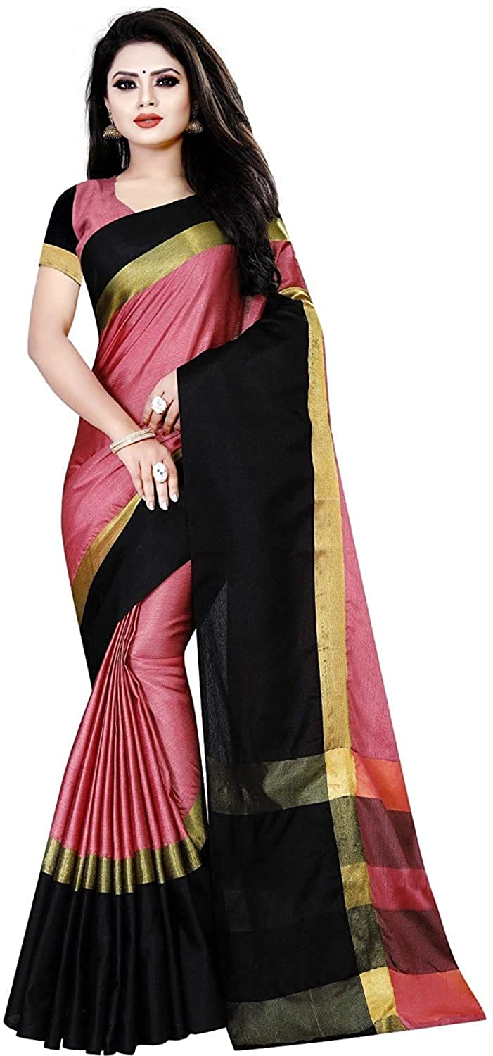 Women's S Banarasi Silk Saree with Unstitched Blouse Piece SELLERS STORE Women's S Banarasi Silk Saree with Unstitched Blouse Piece