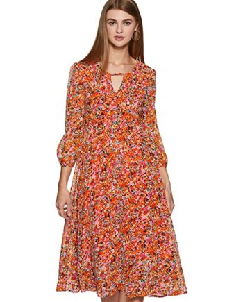 Women's Polyester A-Line Knee-Length Dress