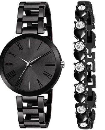 Dial Watch and Bracelet Combo for Girls and Womens