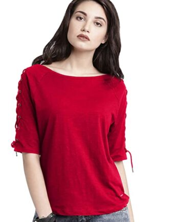 Women's Plain Lycra with Dori Design on Half-Sleeve