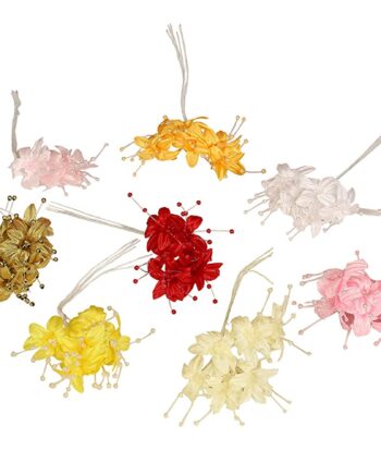 Delush Design Artificial Flower (Assorted) - Multicolour, Pack of 36