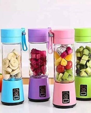 Portable Electric Juicer Bottle Blender Mixer, 4 Blades Rechargeable Bottle with USB cable (Multi color)