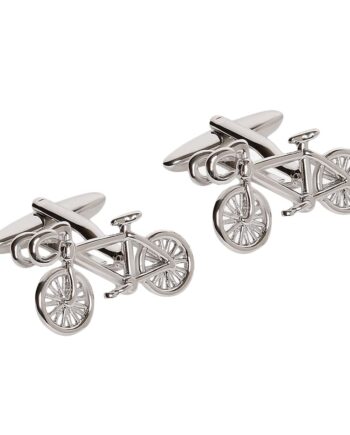 Silver Rhodium-Plated Bycycle Cufflinks