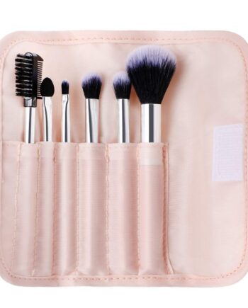 Synthetic Bristle Makeup Brush Set- Pink, 7 Piece