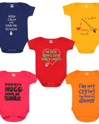 Baby Boy's and Baby Girl's Cotton Bodysuits Pack of 5