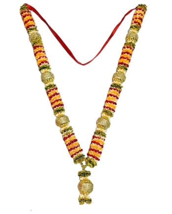 Flowers Cloth Mala Garland 23.5 inch Multi Color 1 Piece