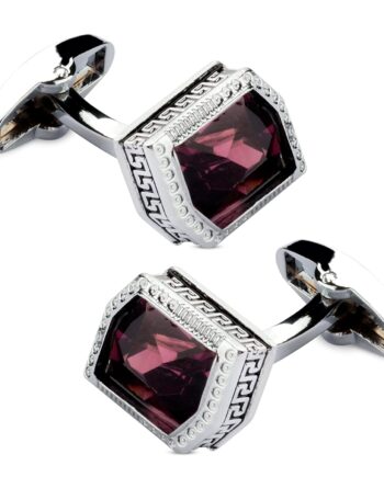Square Shaped Wine Coloured Cufflinks for Men