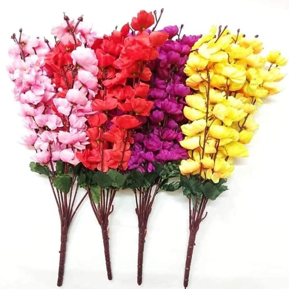 Artificial Cherry Blossom Flower (Assorted Color, Set of 4) ,Artificial Flora