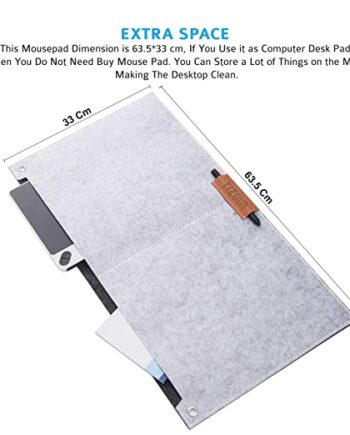 Mouse Pad for Office & Gaming with 2 Pockets
