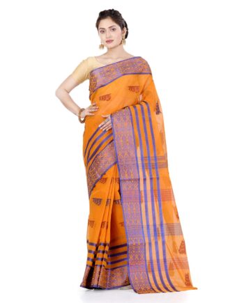 Women's Woven Cotton Saree With Blouse Piece