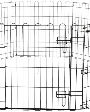 Foldable Metal Pet Dog Exercise Fence Pen With Gate - 60 x 60 x 24 Inches