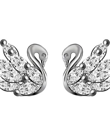 Sterling Silver Swan Studs
