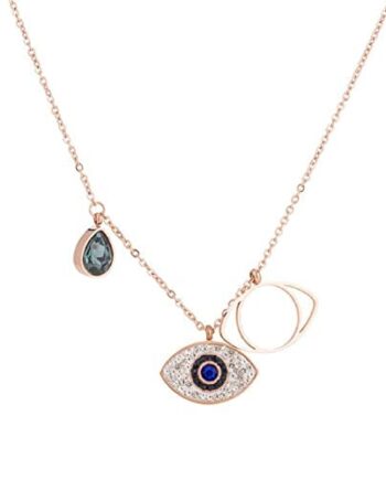Evil Eye Pendant for Women, Evil Eye Necklace, Rose Gold, Free Size