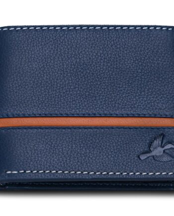 Navy Leather Wallet for Men | Wallets Men with RFID Blocking