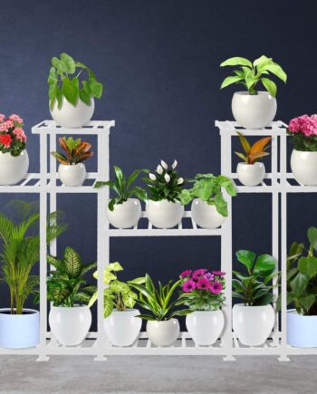 Aster Planter Stand (White) - Multiple Pot Stand Indoor/Outdoor, Multipurpose Stand, Racks, Planter Stand