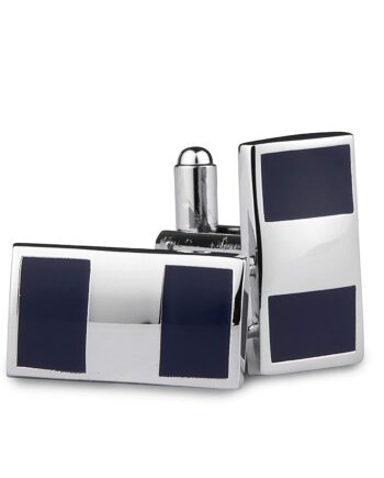 Blue Cut Silver Coloured Cufflinks