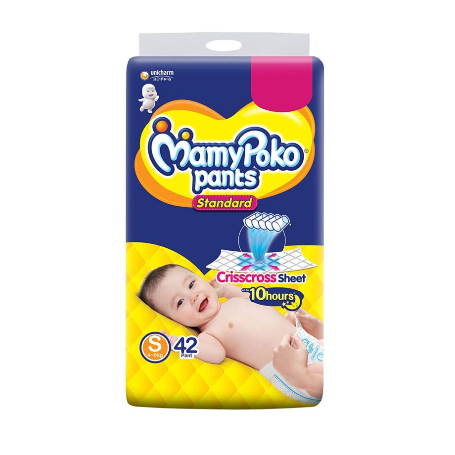 MamyPoko Pants Standard Diaper - Small size (Pack of 42),Clear
