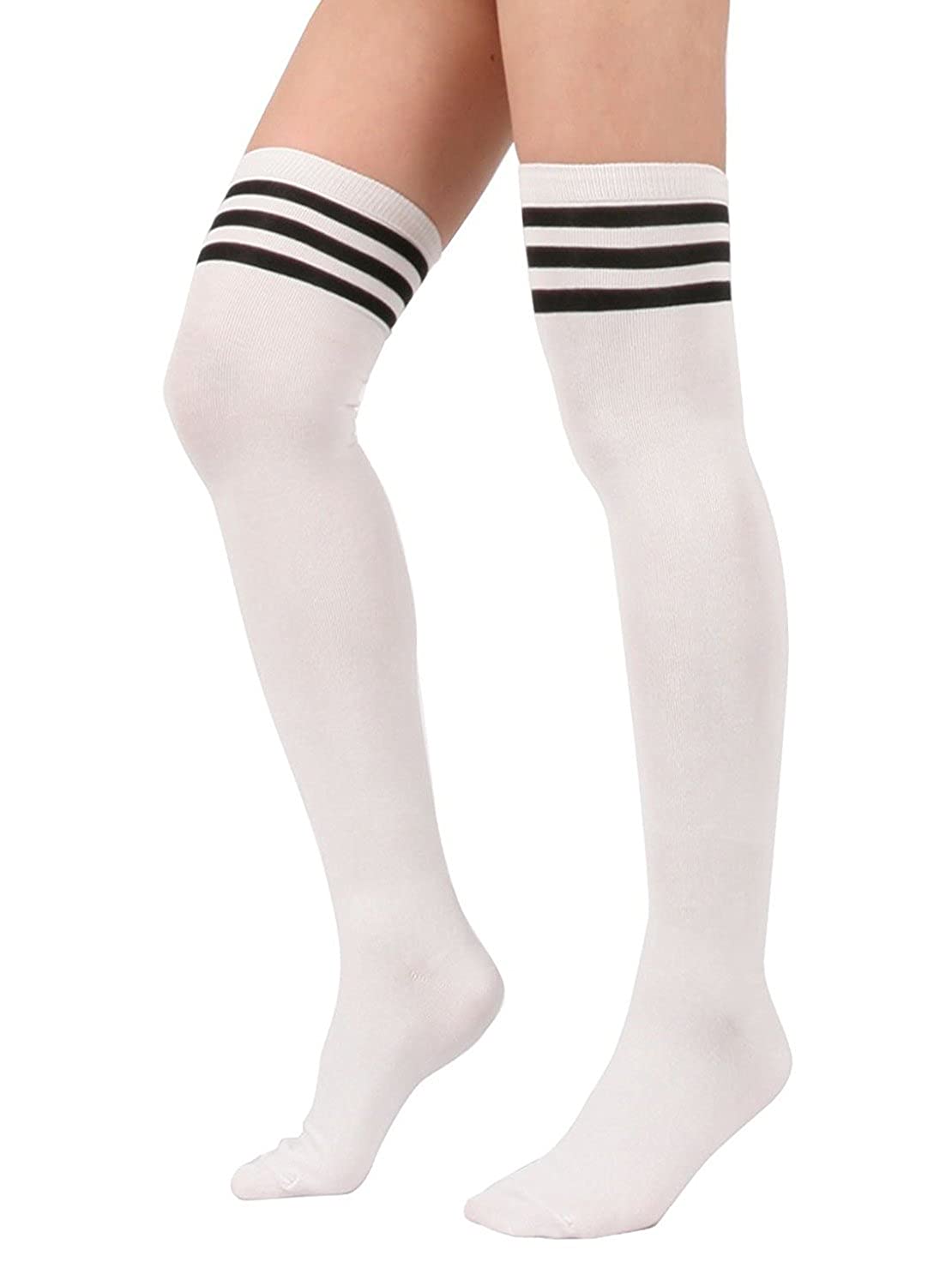 Women Babydoll Nightwear Lingerie Set with Thigh High Striped Socks SELLERS STORE Women Babydoll Nightwear Lingerie Set with Thigh High Striped Socks