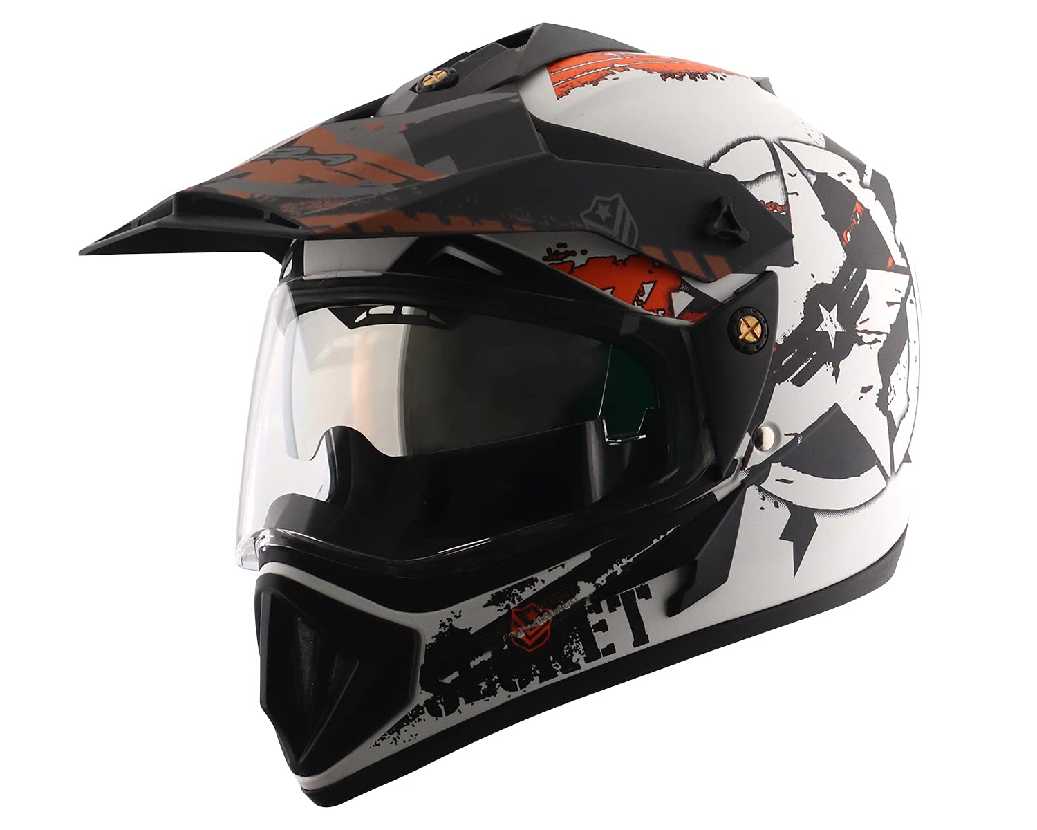 Vega off Road ABS D/V Secret Dull White Black Helmet - M SELLERS STORE Vega off Road ABS D/V Secret Dull White Black Helmet - M