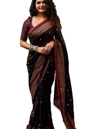 Women Jute Silk Saree With blouse piece