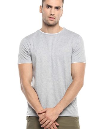 Double Collar Men's Round Neck T-Shirt
