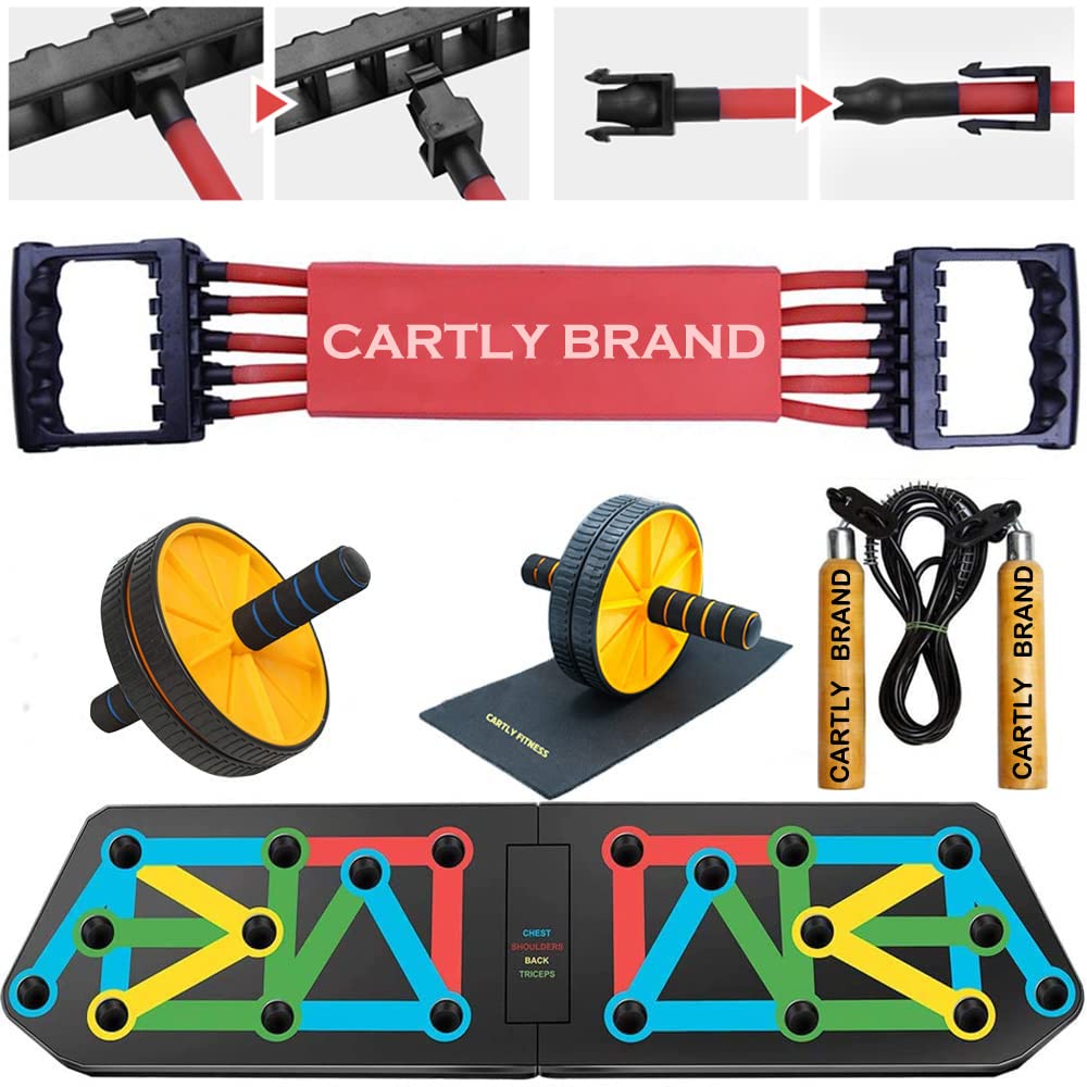 New Push up board 17 in 1 With Resistant Tube & Ab Roller Set, Skipping Rope and Accessories SELLERS STORE New Push up board 17 in 1 With Resistant Tube & Ab Roller Set, Skipping Rope and Accessories