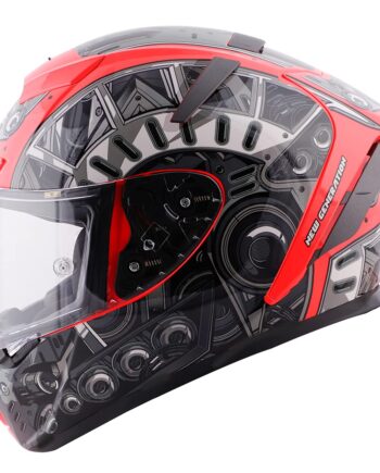 Terminator 2.0 Full Face Graphic Helmet in Glossy Fluo Finish with Clear Visor