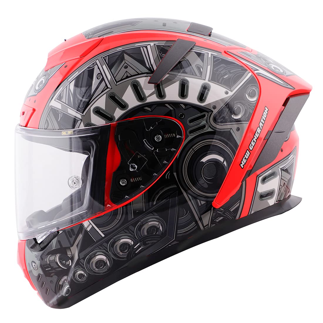 Terminator 2.0 Full Face Graphic Helmet in Glossy Fluo Finish with Clear Visor SELLERS STORE Terminator 2.0 Full Face Graphic Helmet in Glossy Fluo Finish with Clear Visor
