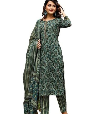 Women's Cotton Printed Kurta Pant Dupatta Set