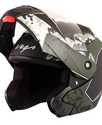 Vega Crux Dx Camouflage Dull Black Battle Green Helmet-M