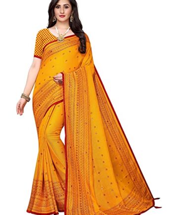 DESIGNER Women's Jute Silk Saree with Blouse