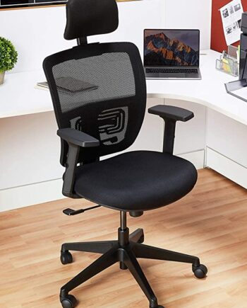 Solimo Trance High Back Mesh Contemporary Office Chair (Black)