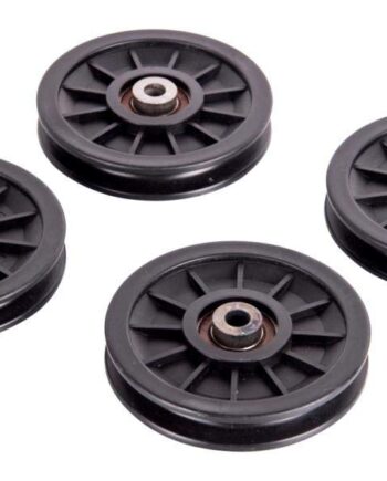 Fitness Exercise Machine Attachments Nylon Gym Pulley with Inbuilt Bush and Bearing, 4-inch (Black) - Set of 3