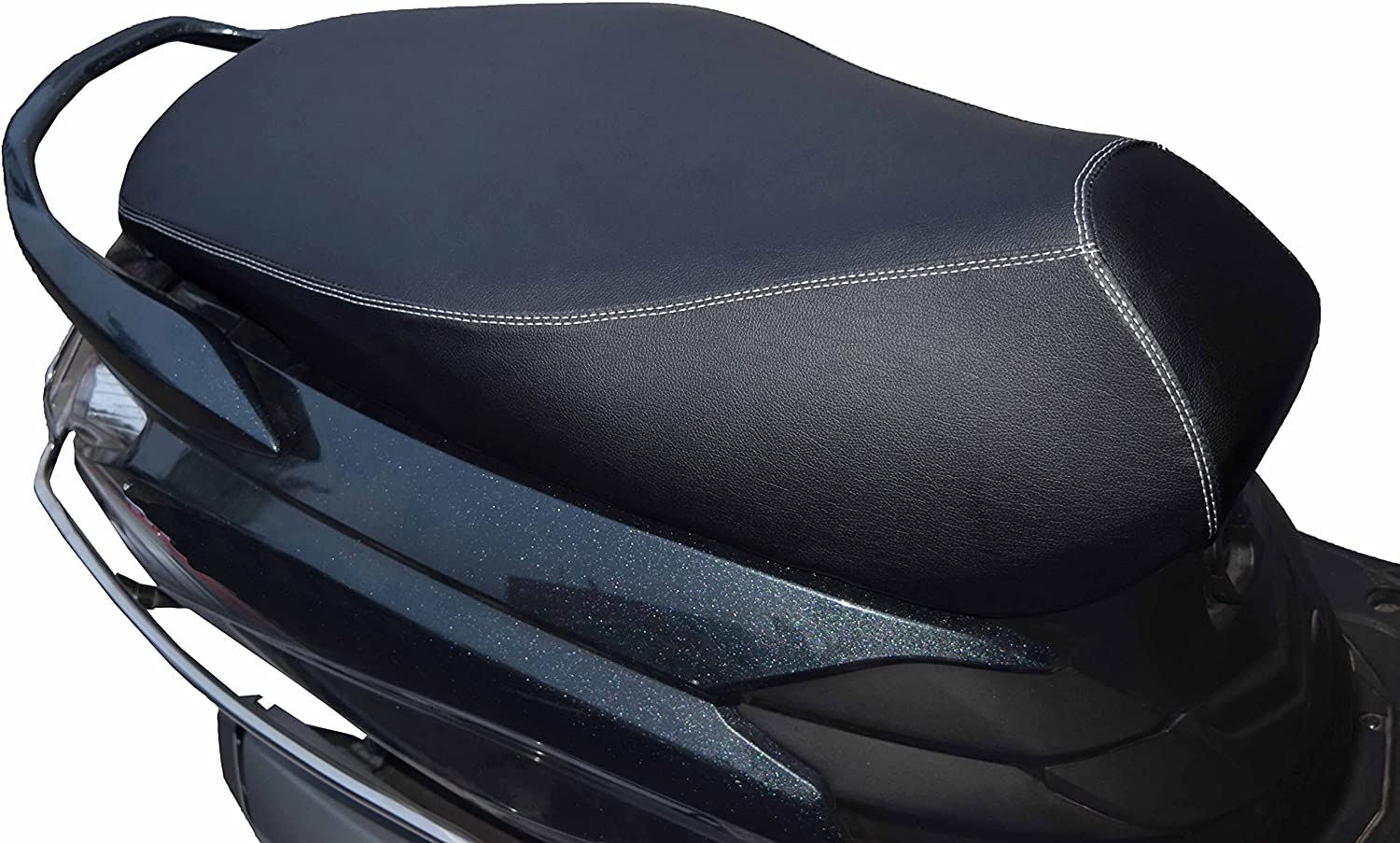 Heavy Duty Cushioned Seat Cover for Activa 6G U-Imp BS6, PU, PVC, Black SELLERS STORE Heavy Duty Cushioned Seat Cover for Activa 6G U-Imp BS6, PU, PVC, Black