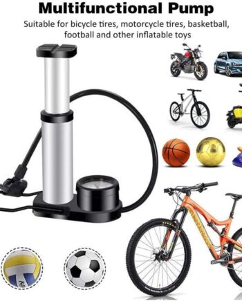 Foot Activated Mini Air Pump for Car, Bike and Bicycle with Pressure Gauge