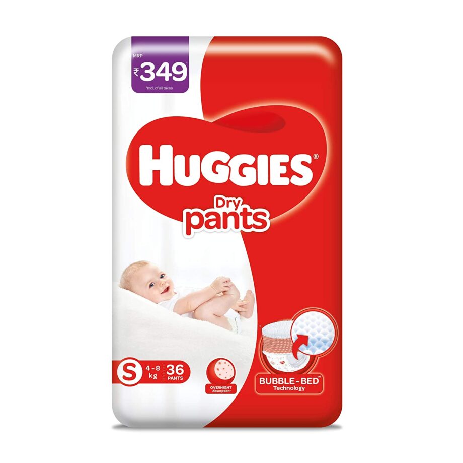 Huggies Dry Pants, Small (S) Size Baby Diaper Pants, 36 count