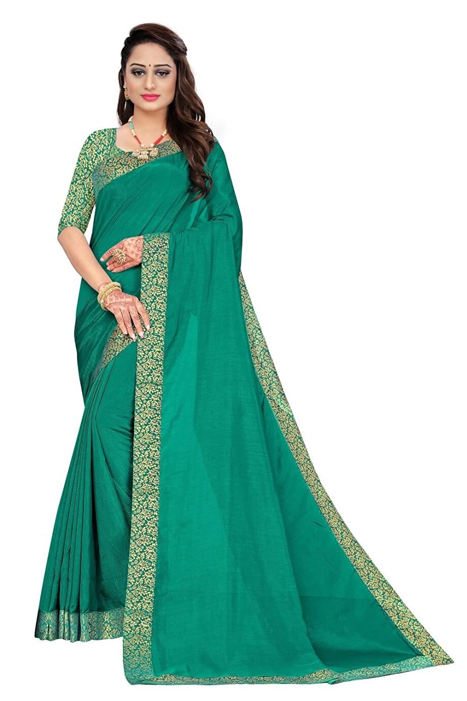 Silk Border Saree With Jacquard Printed Blouse