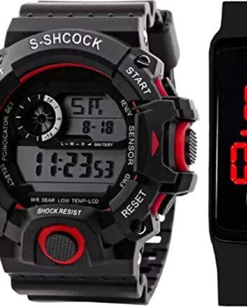Digital Unisex-Child Watch (Black Dial) (Pack of 2)