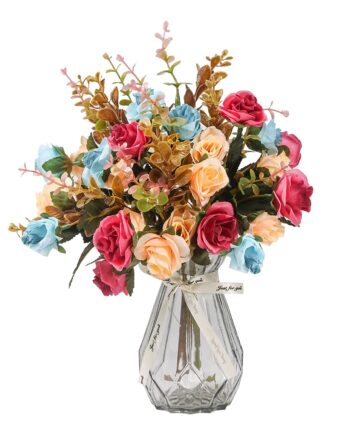 Artificial Rose Flower, Artificial European Style Rose Flower Bunch, Artificial Flower for Decoration, Bunch for Home Decoration and Craft