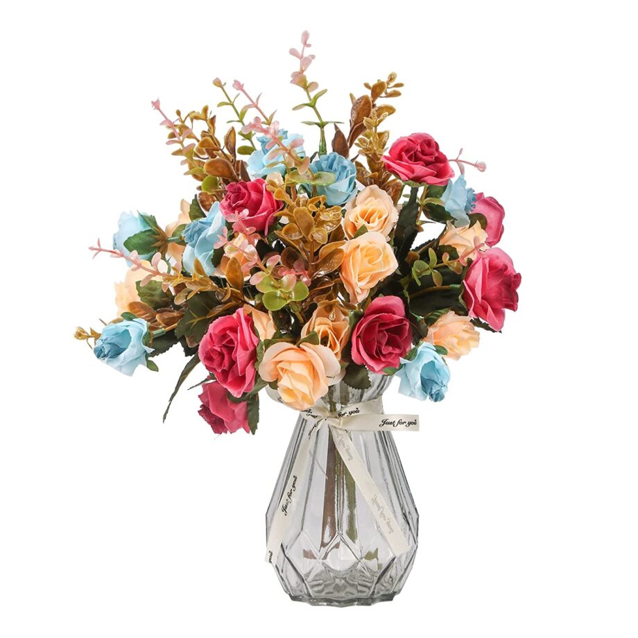 Artificial Rose Flower, Artificial European Style Rose Flower Bunch, Artificial Flower for Decoration, Bunch for Home Decoration and Craft