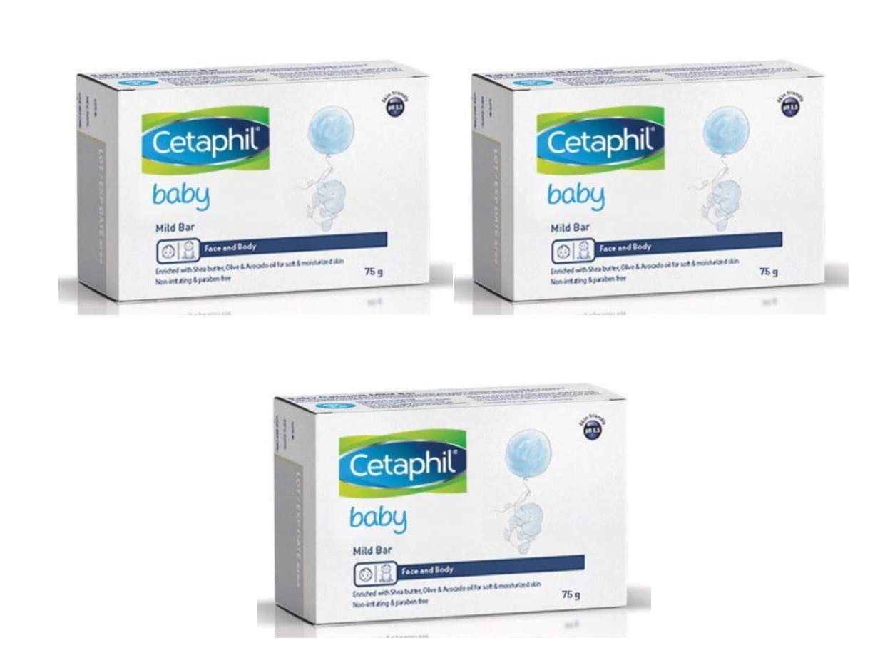 Cetaphil Baby Mild Bar for Face and Body Pack of 3 SELLERS STORE Cetaphil Baby Mild Bar for Face and Body Pack of 3