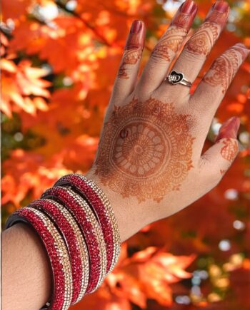 Elegant Red and Gold Stone-Studded Bangles - A Perfect Blend of Tradition and Glamour