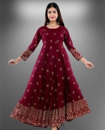 Women's American Crepe Solid Gown