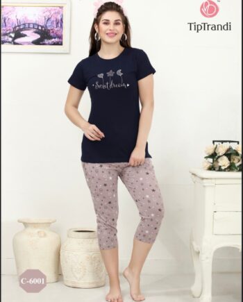 Womens Latest Capri Night Suit