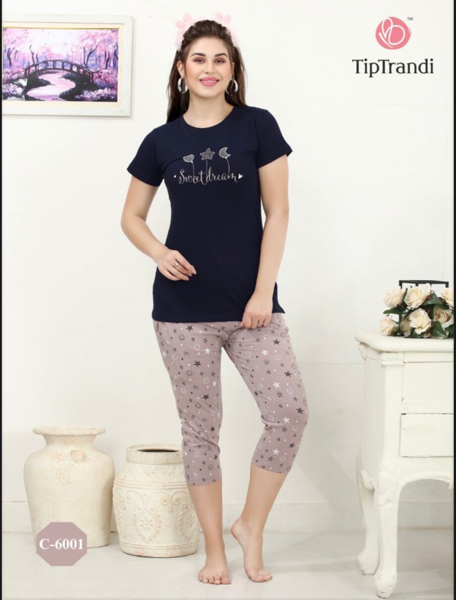 Womens Latest Capri Night Suit