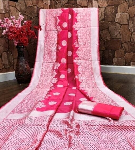 Pure Bright Red Color Gold Toned Banarasi Silk Woven Designer Saree SELLERS STORE Pure Bright Red Color Gold Toned Banarasi Silk Woven Designer Saree